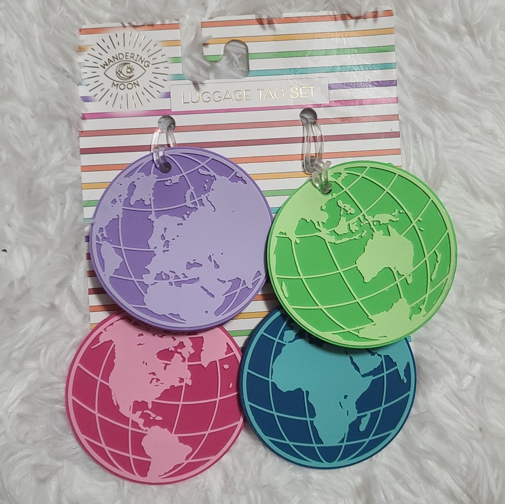 Wandering Moon Rubber Earth Luggage Tag Set of 4 (NWT)